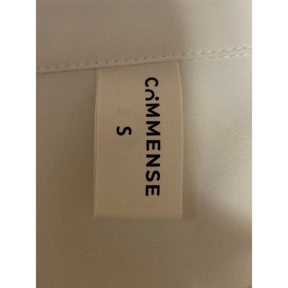 Commense Womens White Long Bell Sleeve Pleated Button Up Blouse Shirt Top Size S - Picture 4 of 5